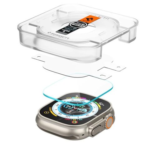 Spigen Glas.tR EZ Fit Apple Watch Ultra 2 / 1 49mm tempered kijelzővédő fólia felhelyező kerettel (2db)