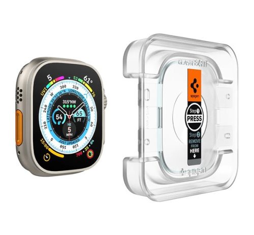 Spigen Glas.tR EZ Fit Apple Watch Ultra 2 / 1 49mm tempered kijelzővédő fólia felhelyező kerettel (2db)