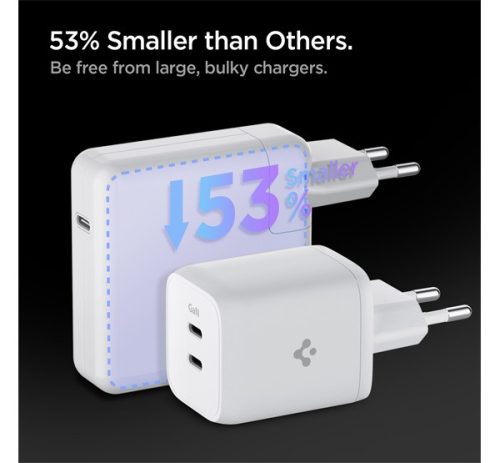Spigen PowerArc PD2106 hálózati töltő 2xUSB-C, 65W, fekete