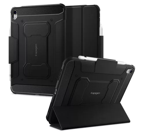 Spigen Rugged Armor Pro Apple iPad 10.9" (2022) / iPad 11" (2025) oldalra nyíló tok, fekete