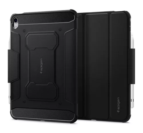 Spigen Rugged Armor Pro Apple iPad 10.9" (2022) / iPad 11" (2025) oldalra nyíló tok, fekete