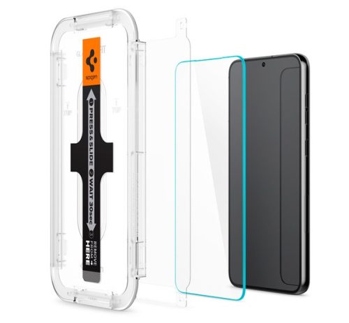 Spigen Glas.tR SLIM EZ Fit Samsung Galaxy S23 tempered kijelzővédő fólia felhelyező kerettel (2db)