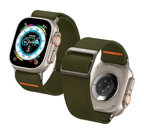 Spigen Lite Fit Ultra Apple Watch Ultra 3 / 2 / 1 49mm / 10 /  9 / 8 / 7 45mm / SE / 6 / 5 / 4 44mm / 3 / 2 / 1 42mm szövet szíj, keki