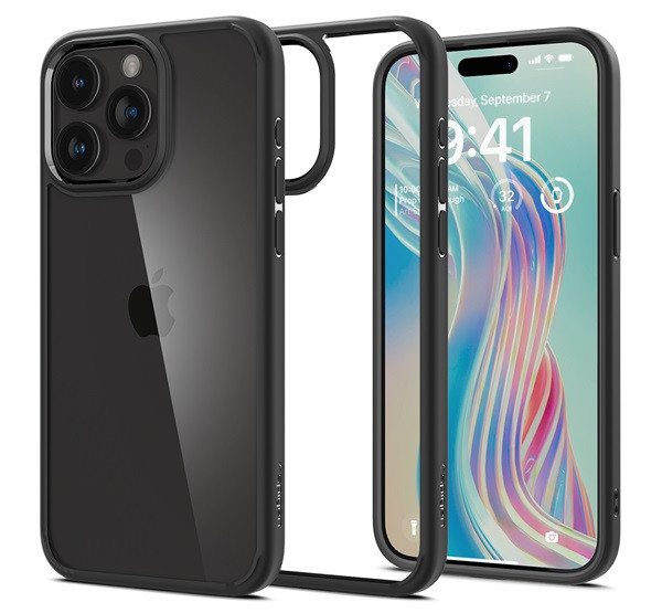 Spigen Ultra Hybrid iPhone 15 Pro Max tok átlátszó-fekete (ACS06570)