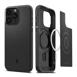   Spigen Mag Armor MagFit Apple iPhone 15 Pro Max tok, Matte Black MagSafe, fekete