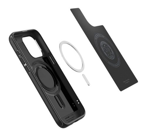 Spigen Mag Armor MagFit Apple iPhone 15 Pro tok, MagSafe, Matte Black, fekete