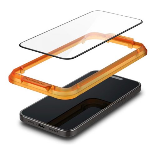 Spigen AlignMaster Glas.tR Apple iPhone 15 Plus / iPhone 16 Plus Tempered kijelzővédő fólia (2db)