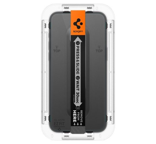 Spigen Glas.tR EZ Fit Apple iPhone 15 Pro tempered kijelzővédő fólia felhelyező kerettel (2db)