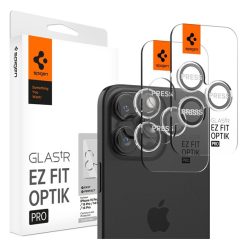   Spigen Glas.tR EZ Fit Optik Pro Apple iPhone 15 Pro / 15 Pro Max / 16 Pro / 16 Pro Max, Tempered kameravédő fólia (2db)