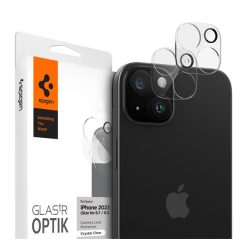   Spigen Glas.tR EZ Fit Optik Pro Apple iPhone 15/ iPhone 15 Plus, Tempered kameravédő fólia felhelyező kerettel (2db)