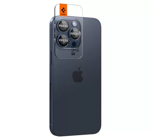 Spigen Glas.tR EZ Fit Optik Pro Apple iPhone 14 Pro / 14 Pro Max / 15 Pro / 15 Pro Max / 16 Pro / 16 Pro Max / 17 Pro / 17 Pro Max, Tempered kameralencse-védő fólia, kék titánium (2db)