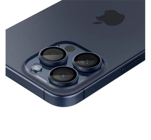 Spigen Glas.tR EZ Fit Optik Pro Apple iPhone 14 Pro / 14 Pro Max / 15 Pro / 15 Pro Max / 16 Pro / 16 Pro Max / 17 Pro / 17 Pro Max, Tempered kameralencse-védő fólia, kék titánium (2db)