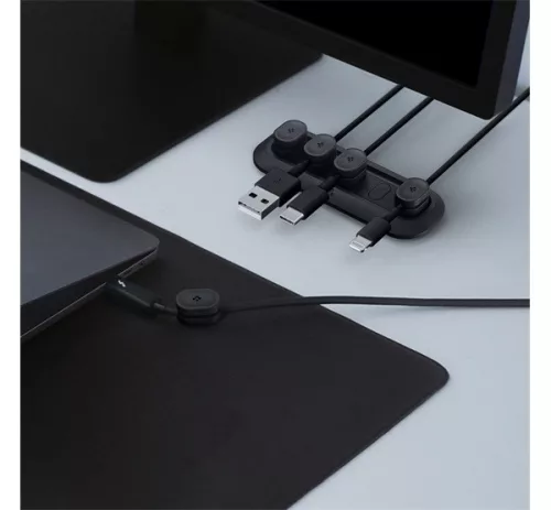 Spigen LD101 mágneses kábel tartó, fekete