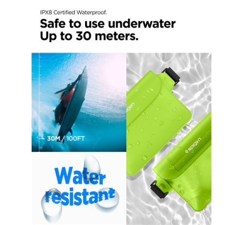 Spigen Aqua Shield A620  vízálló táska, kaktusz zöld (2db)