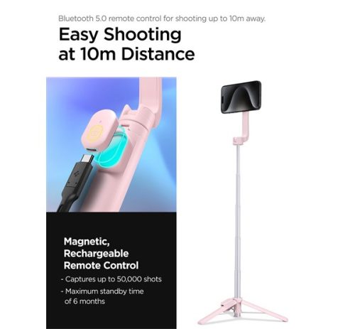 Spigen S570W Magsafe Tripod Selfie bot, rózsaszín