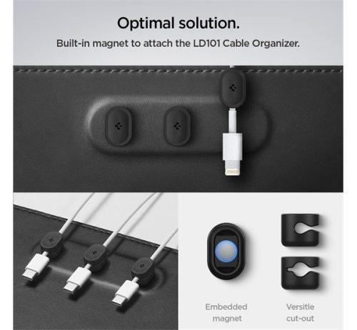 Spigen LD302M egérpad mágneses kábeltartóval, fekete 