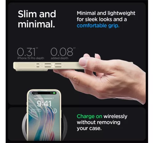 Spigen Ultra Hybrid Mute Apple iPhone 15 Pro tok, bézs