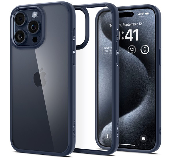 Spigen Ultra Hybrid iPhone 15 Pro tok átlátszó-kék (ACS06711)