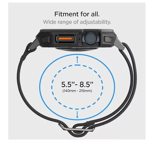 Spigen Lite Fit Pro Apple Watch 9 / 8 / 7 45mm / SE (2nd / 1st Gen) / 6 / 5 / 4 44mm tok / szíj, fekete