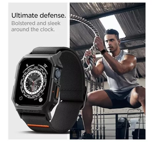 Spigen Lite Fit Pro Apple Watch 9 / 8 / 7 45mm / SE (2nd / 1st Gen) / 6 / 5 / 4 44mm tok / szíj, fekete
