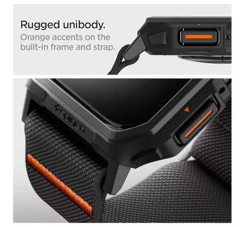 Spigen Lite Fit Pro Apple Watch 9 / 8 / 7 45mm / SE (2nd / 1st Gen) / 6 / 5 / 4 44mm tok / szíj, fekete