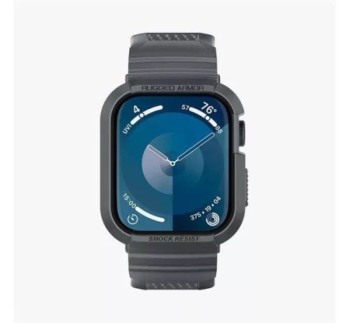 Spigen Rugged Armor Pro Apple Watch 9 / 8 / 7 45mm / SE (2nd / 1st Gen) / 6 / 5 / 4 44mm tok, sötétszürke