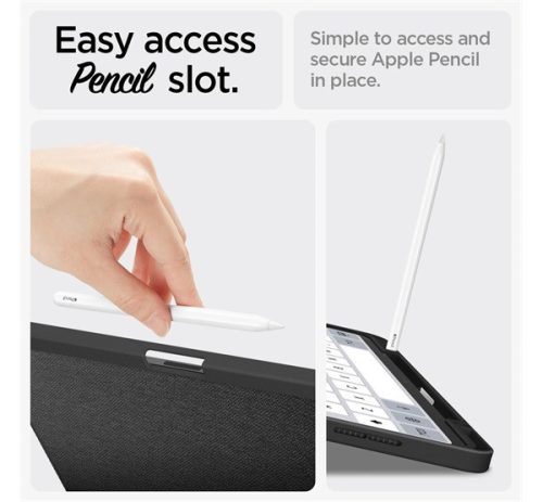 Spigen Urban Fit Apple iPad Air 13" (2024 / 2025) oldalra nyíló tok, fekete