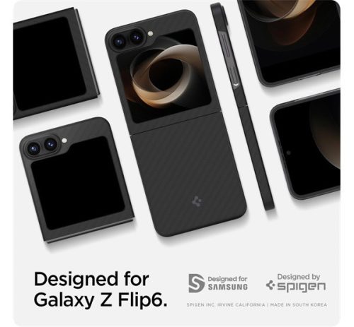 Spigen Air Skin Samsung Galaxy Flip 6 / Flip 7 FE tok Aramid, fekete