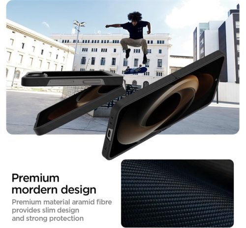 Spigen Air Skin Samsung Galaxy Flip 6 / Flip 7 FE tok Aramid, fekete