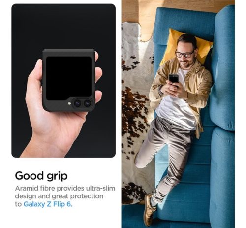 Spigen Air Skin Samsung Galaxy Flip 6 / Flip 7 FE tok Aramid, fekete