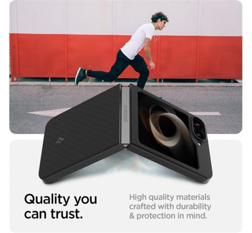 Spigen Air Skin Samsung Galaxy Flip 6 / Flip 7 FE tok Aramid, fekete