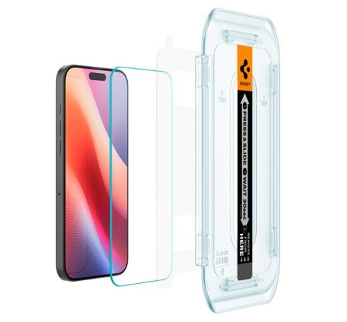 Spigen Glas.tR EZ Fit Apple iPhone 16 Pro Max / 17 Pro Max, tempered kijelzővédő fólia felhelyező kerettel (2db) AGL07907