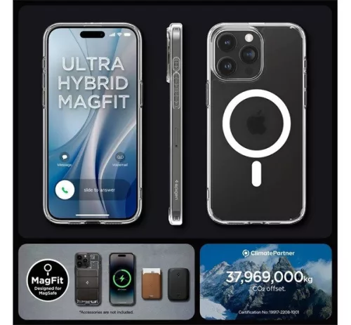 Spigen Ultra Hybrid MagFit Apple iPhone 16 Pro tok, MagSafe, Frost Clear, átlátszó