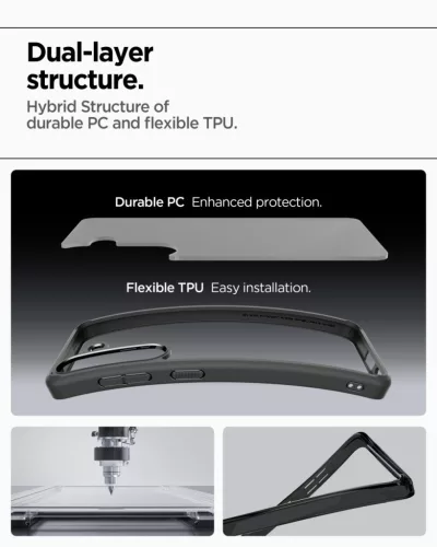 Spigen Ultra Hybrid Samsung Galaxy S25+ tok, Frost Black, fekete