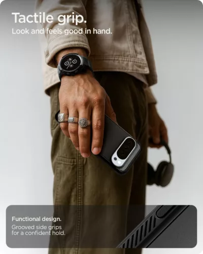 Spigen Rugged Armor MagFit Pixel 10 / Pixel 10 Pro tok, MagSafe, Matte Black, fekete