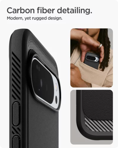 Spigen Rugged Armor MagFit Pixel 10 / Pixel 10 Pro tok, MagSafe, Matte Black, fekete