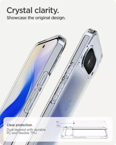 Spigen Ultra Hybrid Pixel 10 / Pixel 10 Pro tok, Crystal Clear, átlátszó