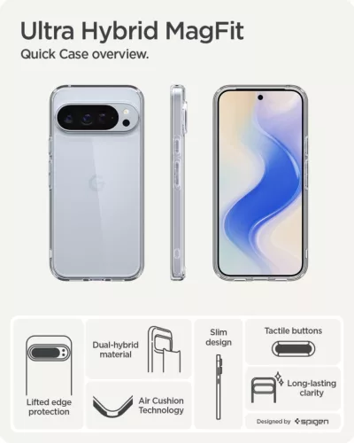 Spigen Ultra Hybrid Pixel 10 / Pixel 10 Pro tok, Crystal Clear, átlátszó