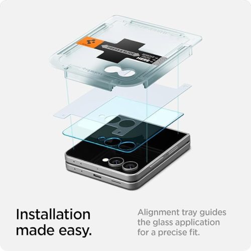 Spigen Glas.tR EZ Fit HD Samsung Galaxy Z Flip 7 kijelzővédő fólia felhelyező kerettel (1db)