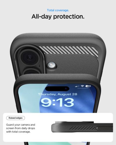 Spigen Rugged Armor MagFit Apple iPhone 17 tok, MagSafe, Matte Black, fekete