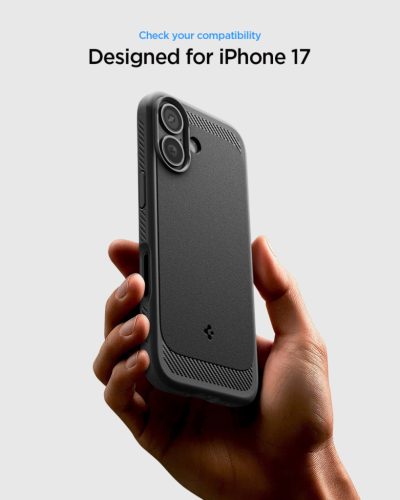 Spigen Rugged Armor MagFit Apple iPhone 17 Pro Max tok, MagSafe, Matte Black, fekete