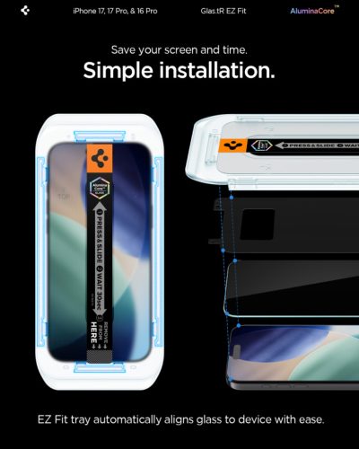 Spigen Glas.tR EZ Fit HD Apple iPhone Air (2025) tempered kijelzővédő fólia felhelyező kerettel (2db)