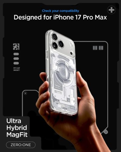 Spigen Ultra Hybrid MagFit Apple iPhone 17 Pro Max tok, MagSafe, Zero One, fehér