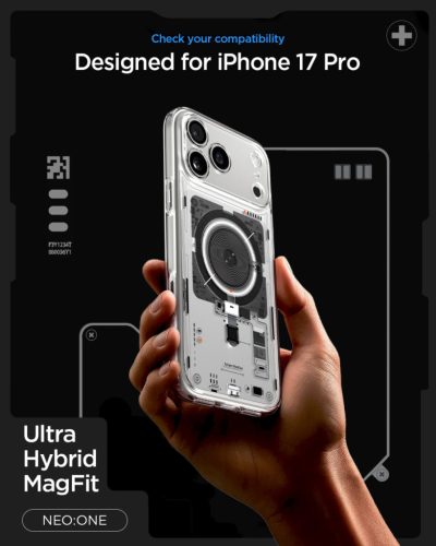Spigen Ultra Hybrid MagFit Apple iPhone 17 Pro Max tok, MagSafe, Neo One, átlátszó