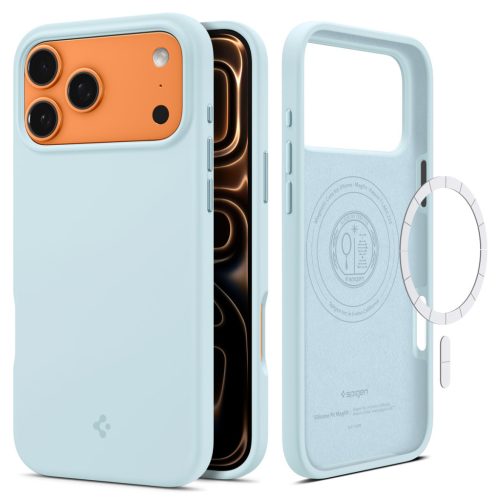 Spigen Silicone Fit Magfit Apple iPhone 17 Pro Max tok, MagSafe, Mute Blue, kék