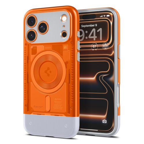 Spigen Classic C1 MagFit Apple iPhone 17 Pro tok, MagSafe, Tangerine, narancs