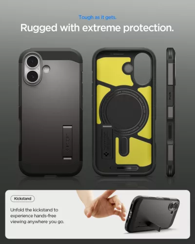 Spigen Tough Armor T MagFit Apple iPhone 17 tok, MagSafe, Gunmetal, szürke