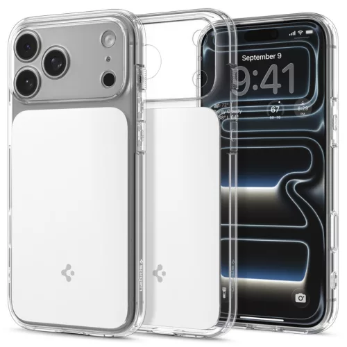 Spigen Ultra Hybrid T MagFit Apple iPhone 17 Pro tok, MagSafe, Glossy White, fehér