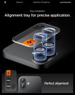 Spigen Glas.tR EZ Fit Optik Pro Apple iPhone 17 / 16 Plus / 16, Tempered kameralencse-védő fólia felhelyező kerettel, kék (2db)