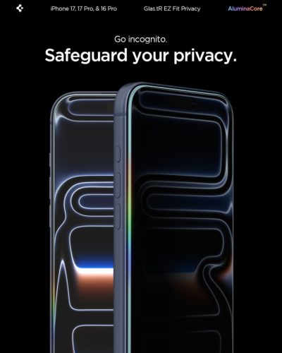 Spigen Glas.tR EZ Fit Privacy Apple iPhone Air (2025) tempered kijelzővédő fólia felhelyező kerettel (2db)